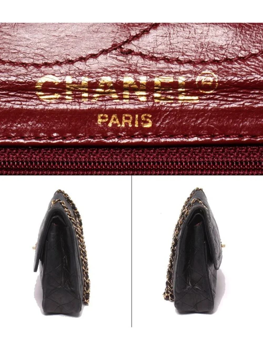 Chanel Shoulder Bag Crossbody Gold Quilted Double Chain Flap Paris Exclusive